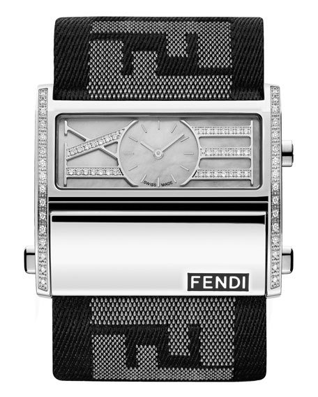 Fendi Zip Code Pave Diamond Watch 