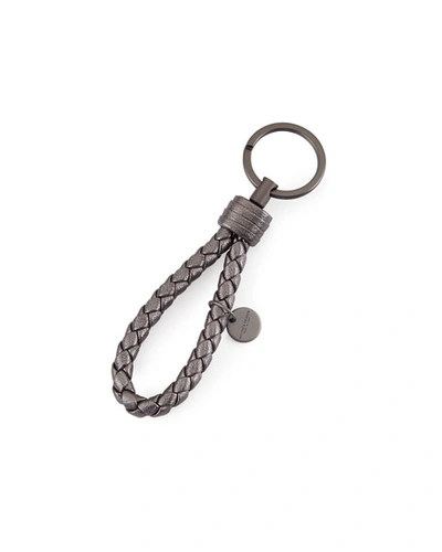Bottega Veneta Braided Loop Key Ring, Arge In Silver