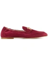 Tod's Double T Slip-on Loafers In Red