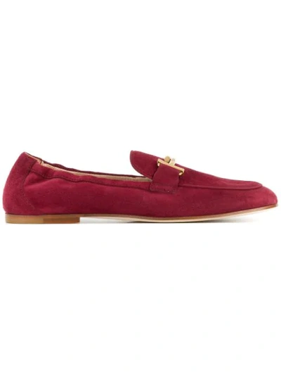Tod's Double T Slip-on Loafers In Red