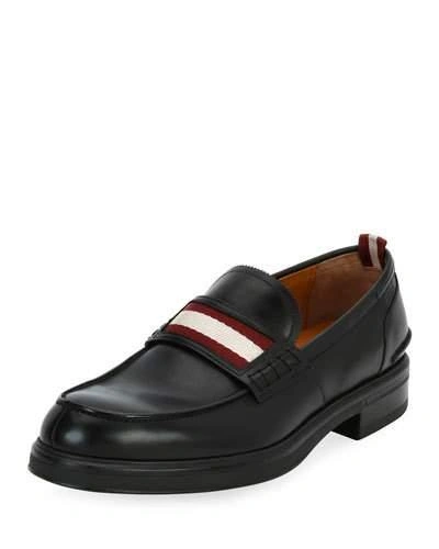 Bally Morkan Trainspotting Leather Penny Loafer In Black