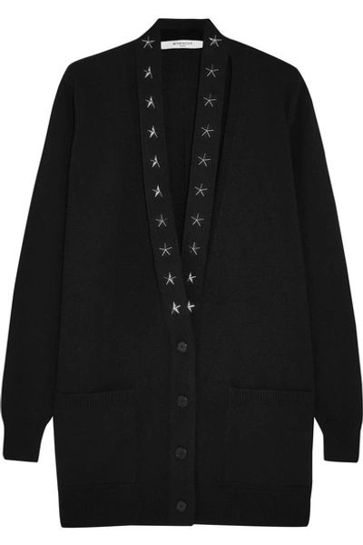 Givenchy Embellished Cashmere Cardigan In Black