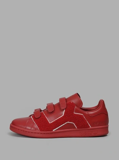Raf Simons Stan Smith Comfort Leather Sneakers In Rosso