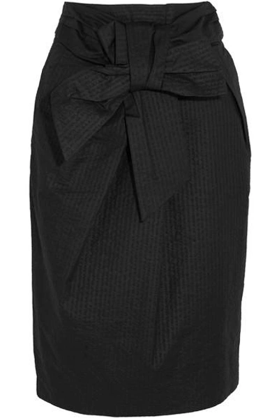 Jcrew Tie-front Cotton-seersucker Skirt
