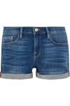 Frame Le Cutoff Denim Shorts In Blue