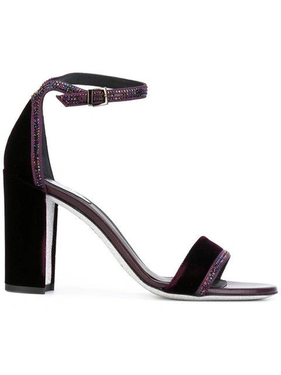 René Caovilla Ankle Strap Sandals - Pink & Purple