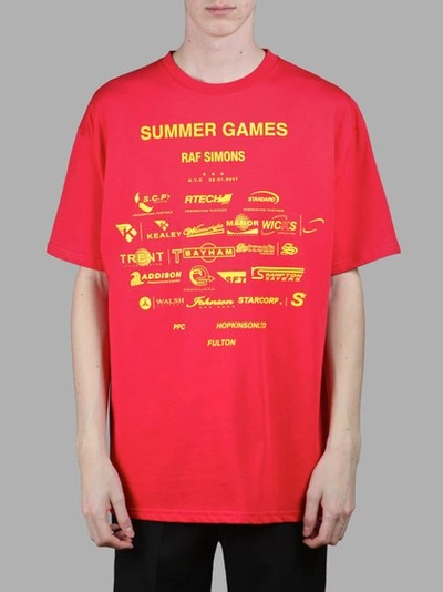 Raf Simons Games Cotton-jersey T-shirt In Red ModeSens