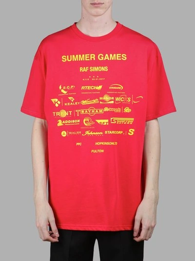 Raf Simons Summer Games Cotton-jersey T-shirt In Red | ModeSens