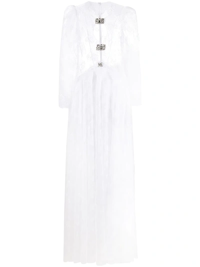 Christopher Kane Crystal-embellished Floral-tulle Dress In White