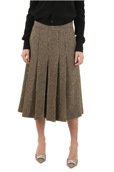Celine Céline Women's Beige Wool Skirt