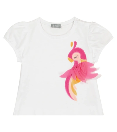 Il Gufo Babies' Newborn White T-shirt With Parrot Print