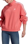 Adidas Originals Half Zip Fleece In Hazy Rose