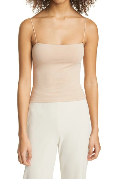 Vince Stretch Cotton Camisole In Chamois