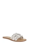 Marc Fisher Ltd Pacca Slide Sandal In White Leather