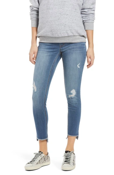 1822 Denim Raw Step Hem Distressed Ankle Skinny Maternity Jeans In Gerard