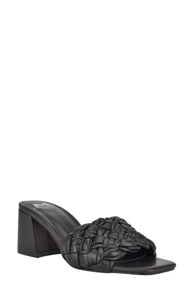 Marc Fisher Ltd Nahea Slide Sandal In Black Leather