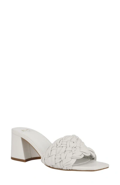Marc Fisher Ltd Nahea Slide Sandal In White Leather