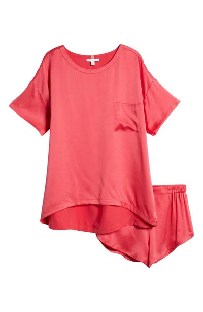 Lunya Washable Silk Short Pajamas In Energized Pink