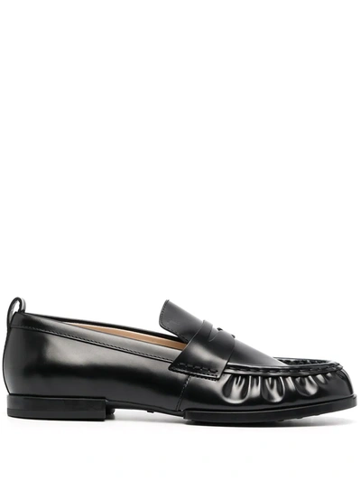Tod's Ruched Low-top Loafers In Black