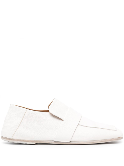 Marsèll Square-toe Leather Loafers In White