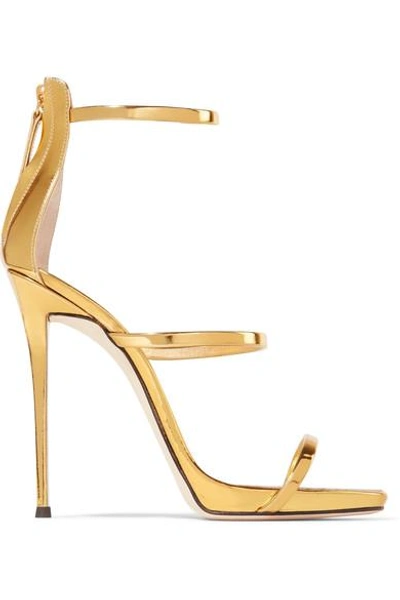 Giuseppe Zanotti Harmony Metallic Leather Sandals In Gold
