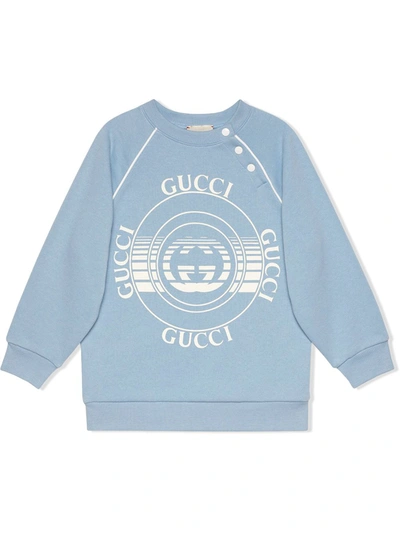 Gucci Kids' Disc-print Sweatshirt In Blue