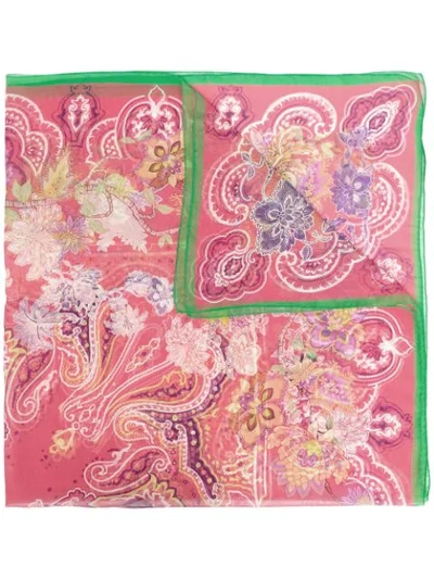 Etro Paisley Print Scarf In Pink