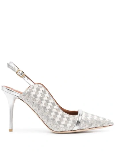Malone Souliers Marion 85mm Interwoven Pumps In Silver