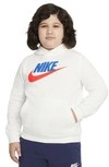 Nike Kids' Sportswear Club Fleece Hooded Sweatshirt In Summit White