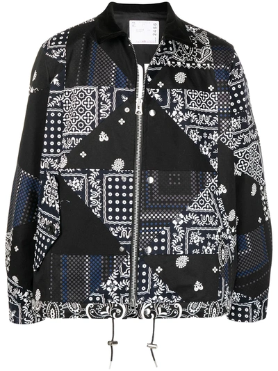 Sacai Black & Navy Hank Willis Thomas Edition Archive Print Jacket