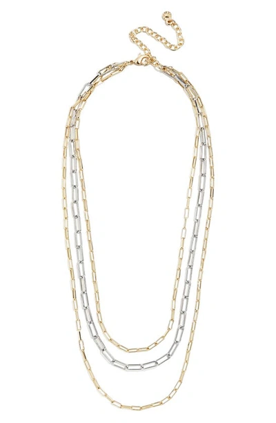 Baublebar Hera Two Tone Nested Rectangular Link Necklace, 18 In Multi