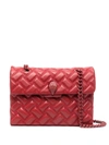 Kurt Geiger Kensington Drench Leather Shoulder Bag In Red