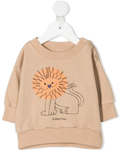 Bobo Choses Babies' Lion Print Sweatshirt In Pink