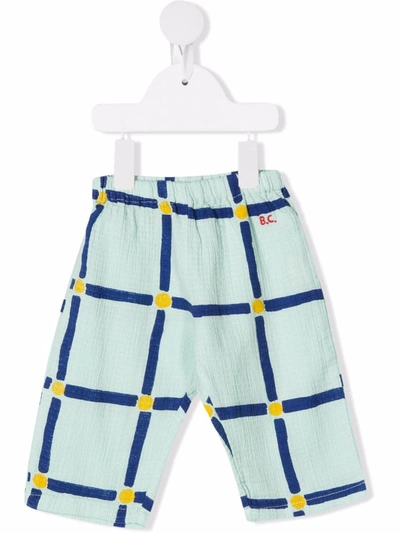 Bobo Choses Babies' Grid-print Trousers In Green