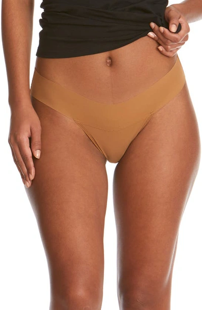 Hanky Panky Breathe Natural High Rise Thong In Toffee