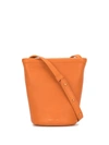 Mansur Gavriel Zip Bucket Mini Leather Shoulder Bag In Orange