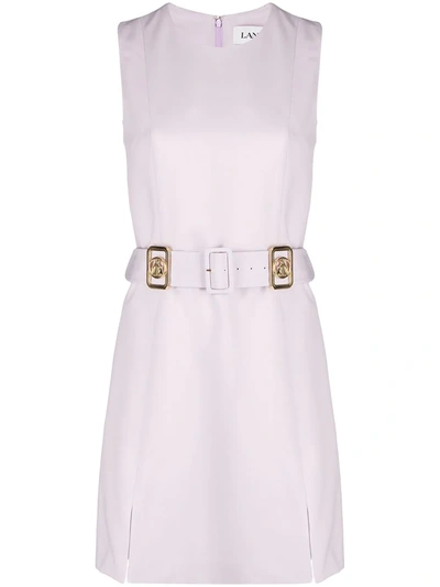 Lanvin Belted Shift Dress In Lilac