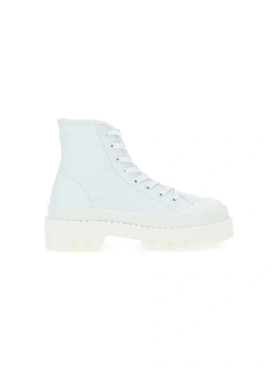 Proenza Schouler Women's Leather Ankle Boots Booties Combat In White