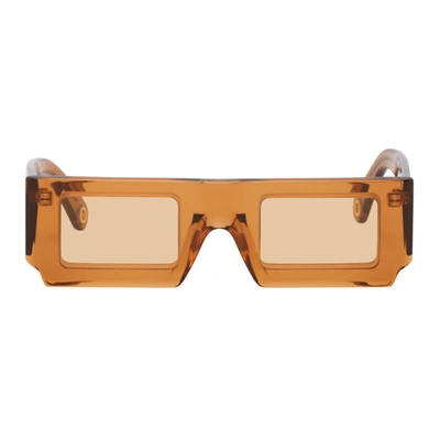 Jacquemus Les Lunettes Soleil Rectangle-frame Sunglasses In Orange