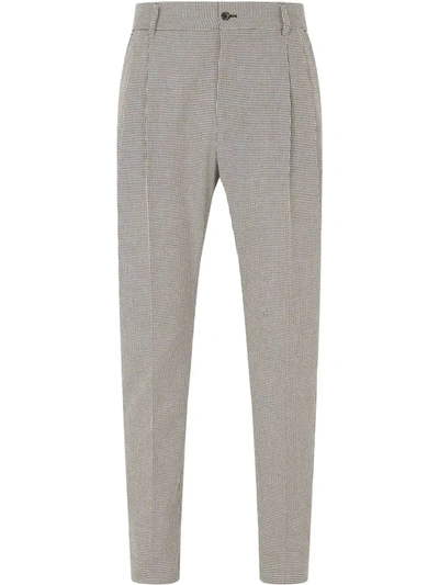 Dolce & Gabbana Houndstooth Tailored Trousers In White