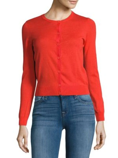 Carven Button-front Cotton Jacket In Poppy