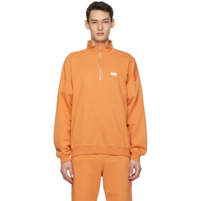 M.a. Martin Asbjorn Orange Turtleneck Half-zip Sweatshirt In Golden Ochre