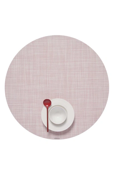 Chilewich Mini Basketweave Round Placemat In Blush