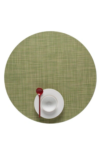 Chilewich Mini Basketweave Round Placemat In Dill