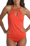 La Blanca High Neck Tankini Top In Paprika