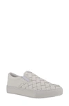 Marc Fisher Ltd Calla Woven Leather Slip-on Sneakers In True White Leather
