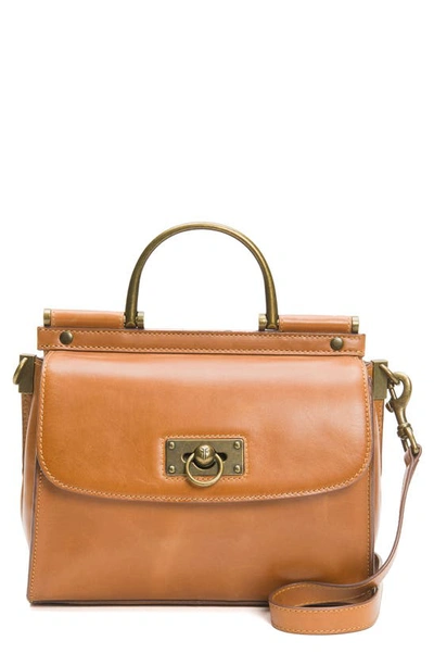 Frye Farrah Leather Top Handle Bag In Cognac