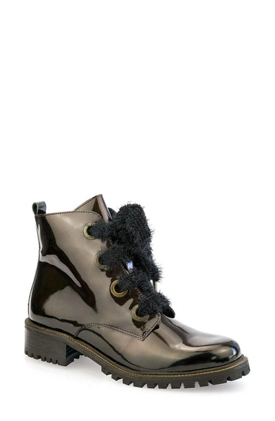 Unity In Diversity Marine Bootie In Marble Gloss Patent Leather