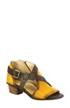 Yellow/ Brown Leather