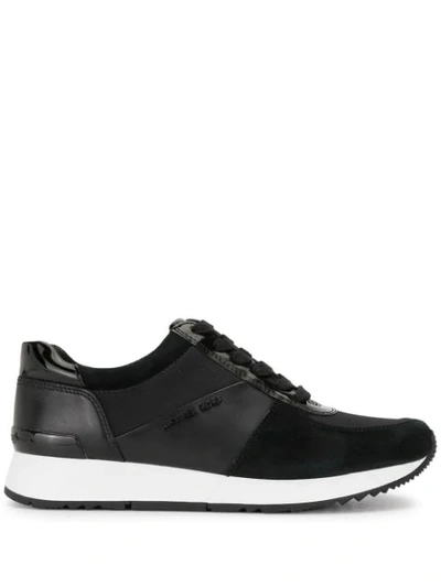 Michael Michael Kors Panelled Leather Sneakers In Black